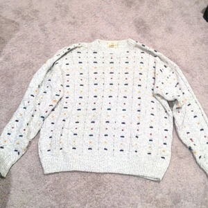 Northern Reflectios Vintage 90s Knit Crewneck Grey Sweater Large‎